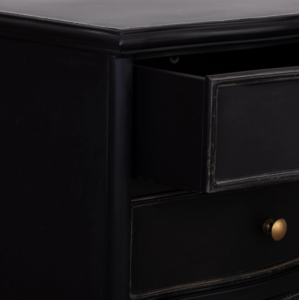 Tavolo con 3 cassetti in metallo invecchiato nero 46x36x68