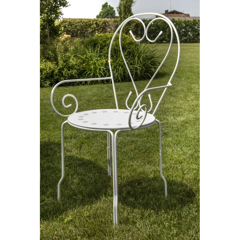 Poltrona metallo new old bianco crema cm 49x48h43/59/90