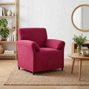 Divano 1 posto Rosso Vino 88 x 83 x 95 cm Velluto