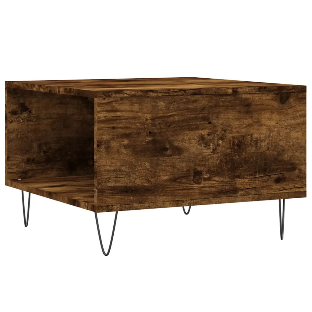 Tavolino da Salotto Rovere Fumo 55x55x36,5 cm Legno Multistrato 830761