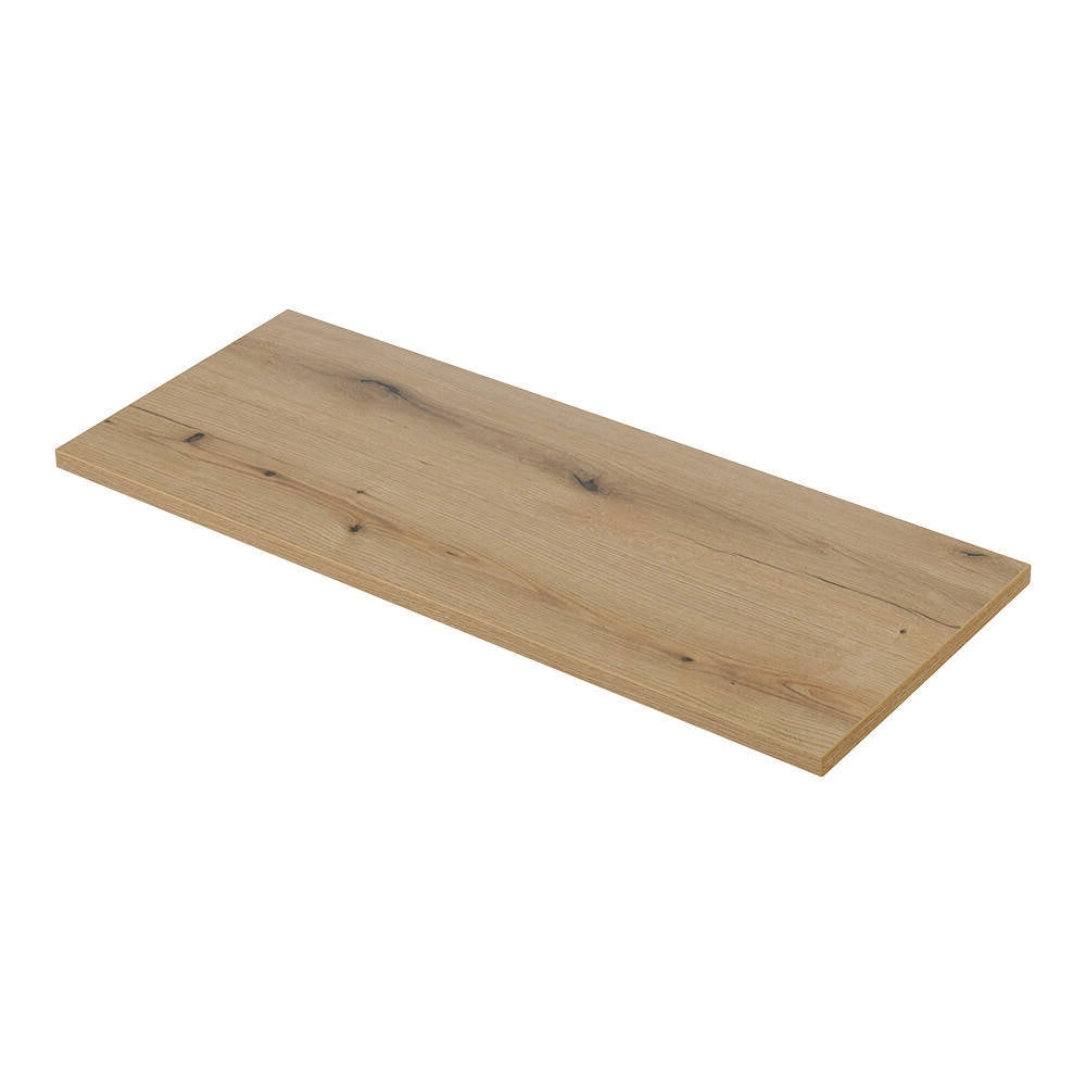 Set NEWPORT 2 Mobili Pensili Sottolavabo con Piano di Lavoro 120x60x40 cm Effetto Rovere [en.casa]