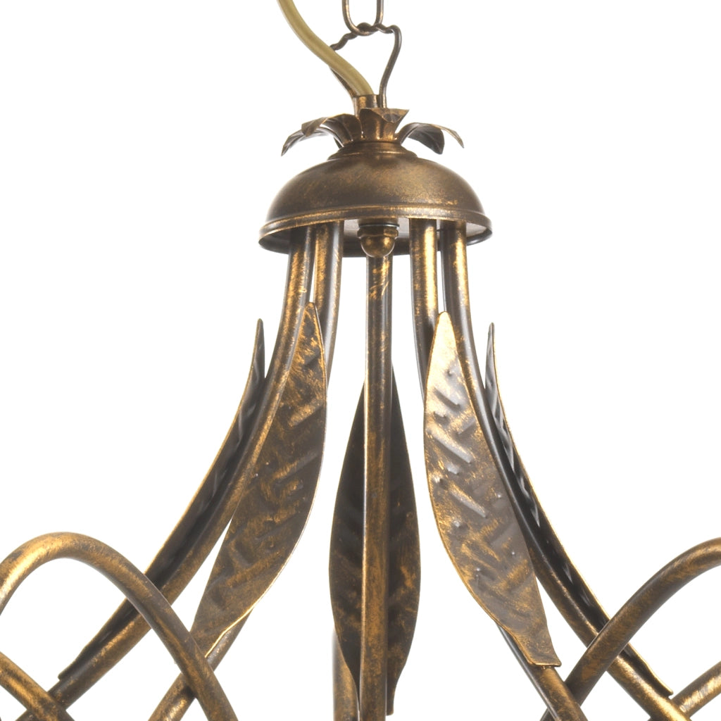 Lampadario 5 luci Doppio Giro Bronzo