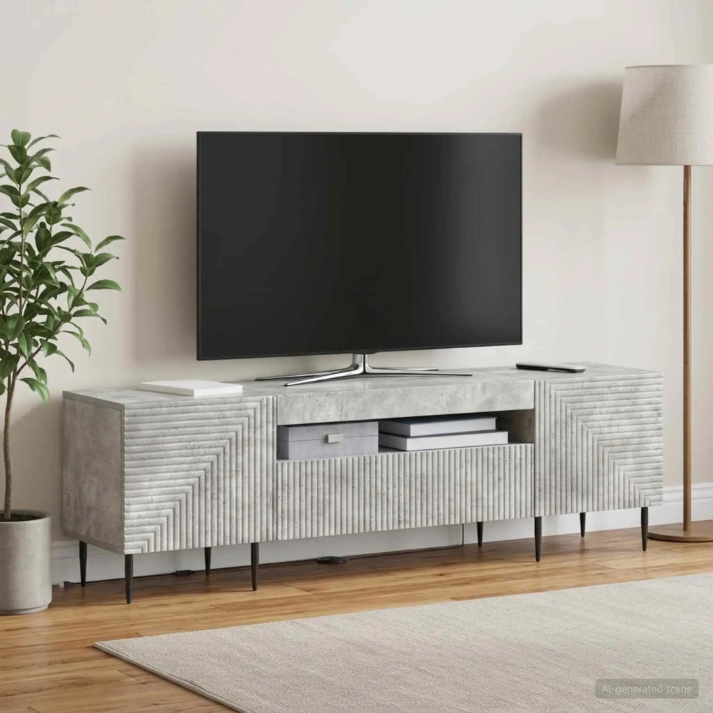 Mobile TV LED Grigio Cemento Legno ingegnerizzato 896908