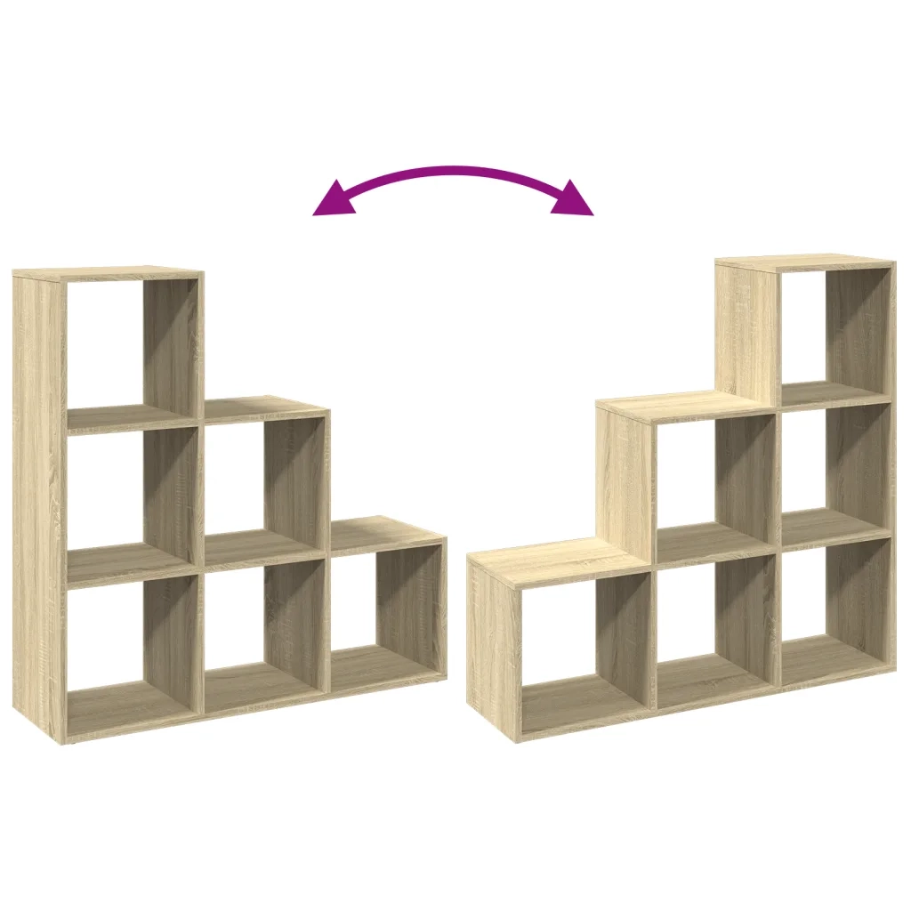 Libreria Divisorio 3 Ripiani-Scaffale per Libri-Mobile di Stoccaggio Rovere Sonoma 99x29x99cm Truciolato