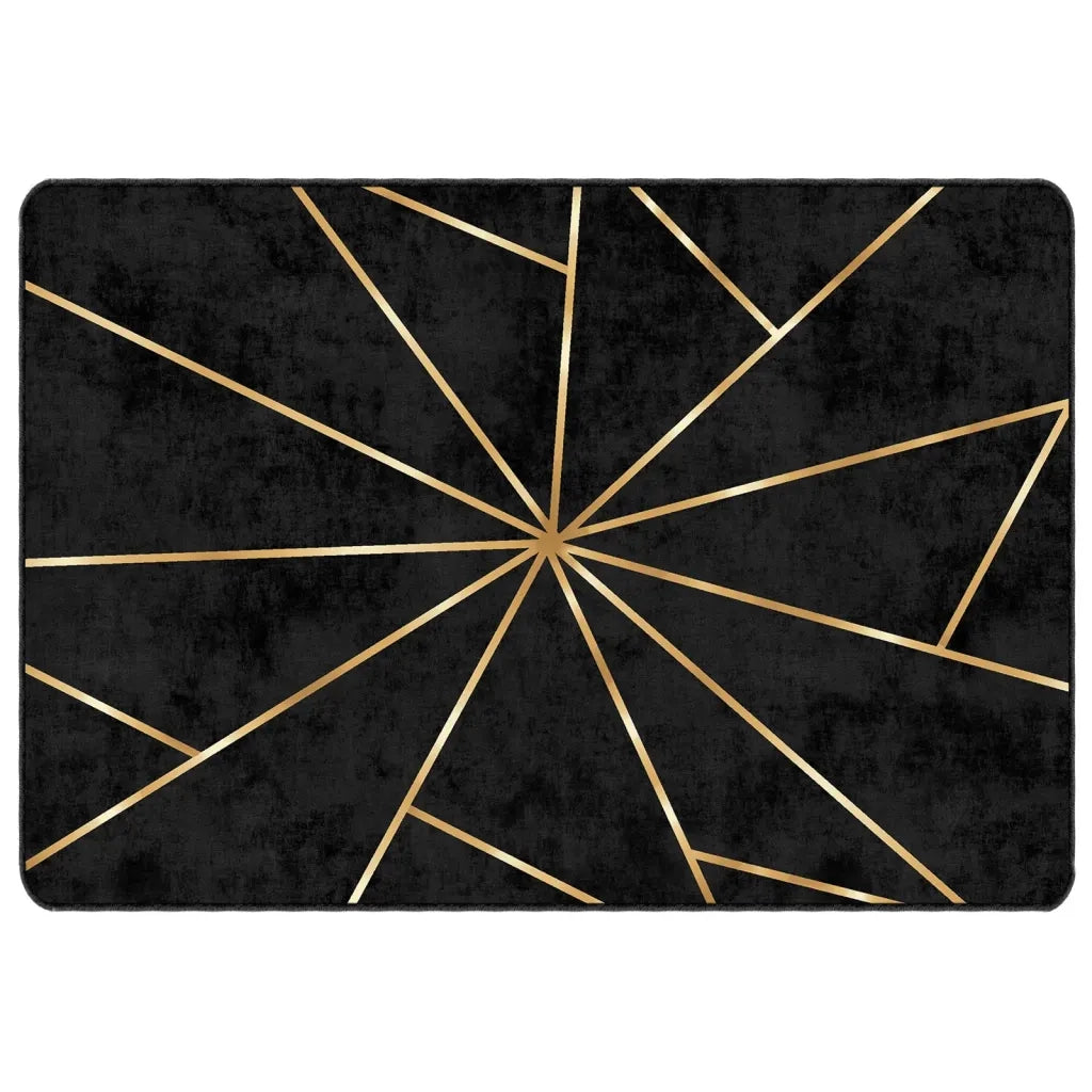 Tappeto Lavabile Nero e Oro 120x180 cm 136617