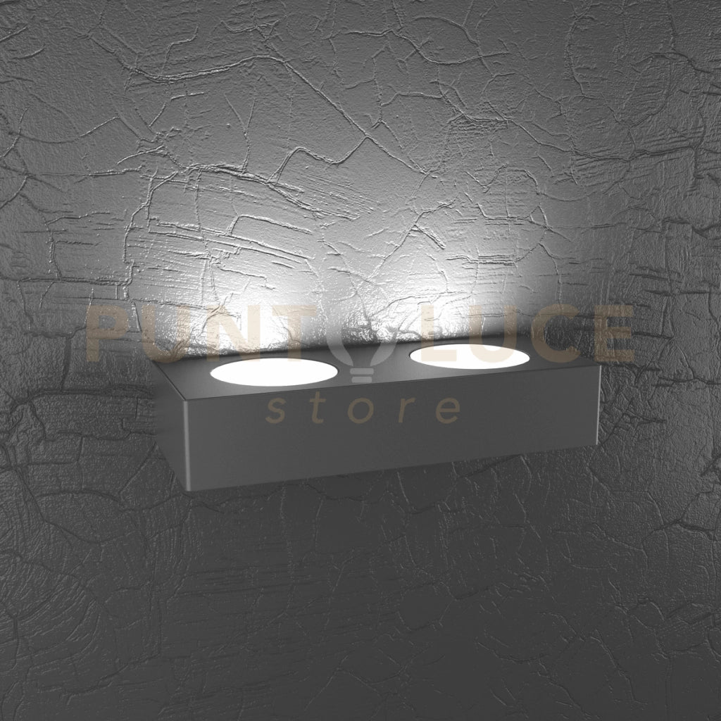 PLATE APPLIQUE 2 LUCI ATTACCO GX53 MONOEMISSIONE GRIGIO ANTRACITE