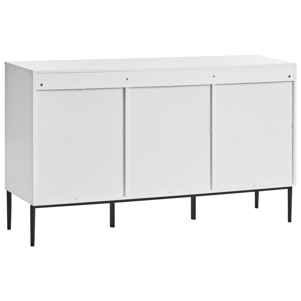 Credenza moderna Soggiorno Camera da letto Mobile 2 ante MDF Gambe in metallo Bianco stile moderno
