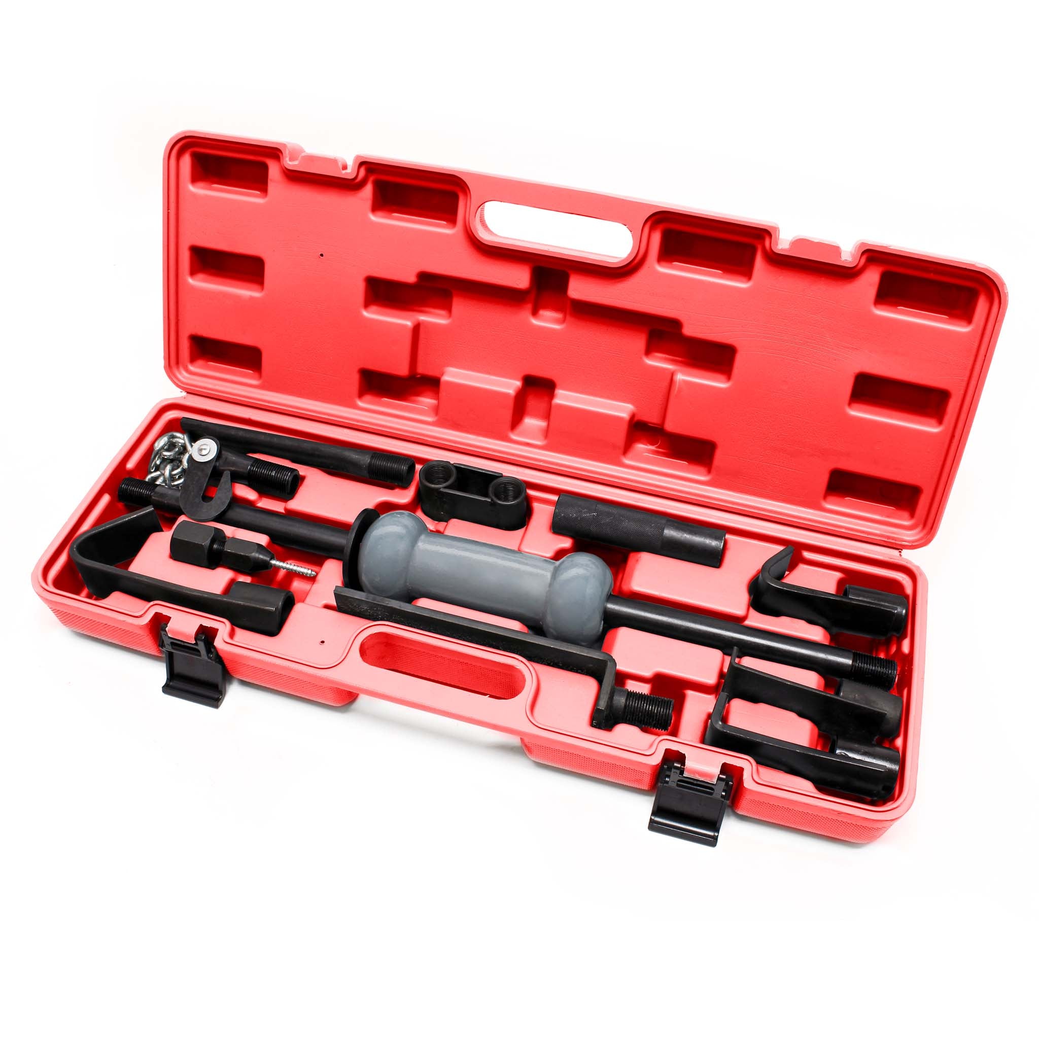 Set universale 11 pezzi per riparazione carrozzeria con martello scorrevole per ammaccature