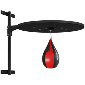 Punching Ball a Muro con Speed Bag Girevole a 360° e Regolabile su 7 Altezze Nero e Rosso