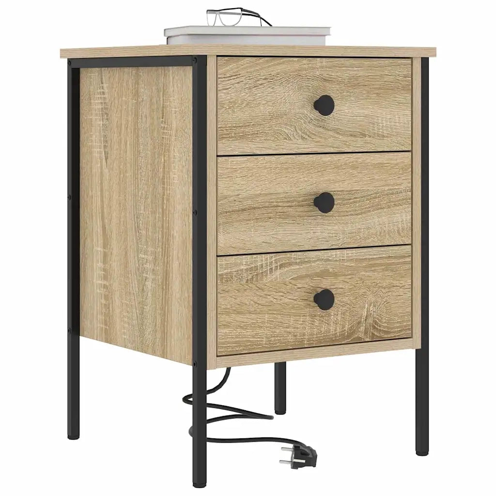 Comodino | Armadio da Notte | Mobiletto da notte con cassetto Rovere Sonoma 42 x 41 x 61 cm