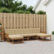 Set di divani da esterno con cuscino 6 pcs Naturale e Beige