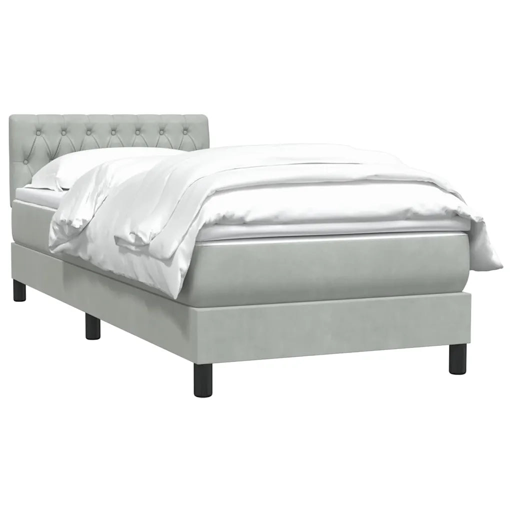 Giroletto a Molle con Materasso grigio chiaro 90x210 cm Velluto 3316479