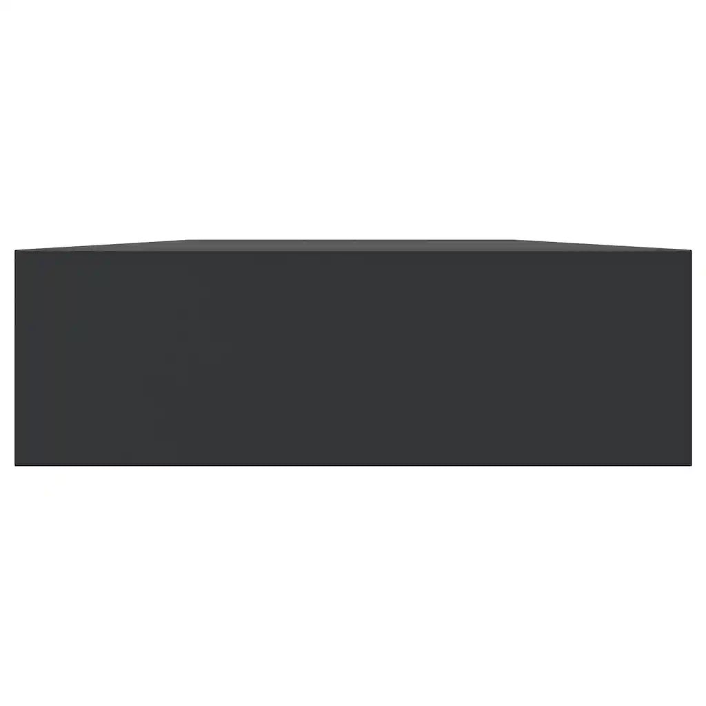 Mensola a Muro Galleggianti con Cassetto Nera 80x25x8 cm 288206