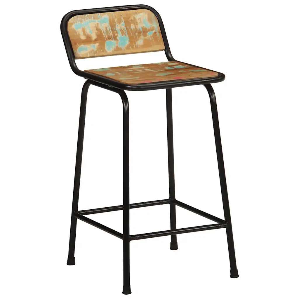 Sgabelli da Bar 4 pz 46x35,5x80 cm Legno Massello di Recupero 4013533