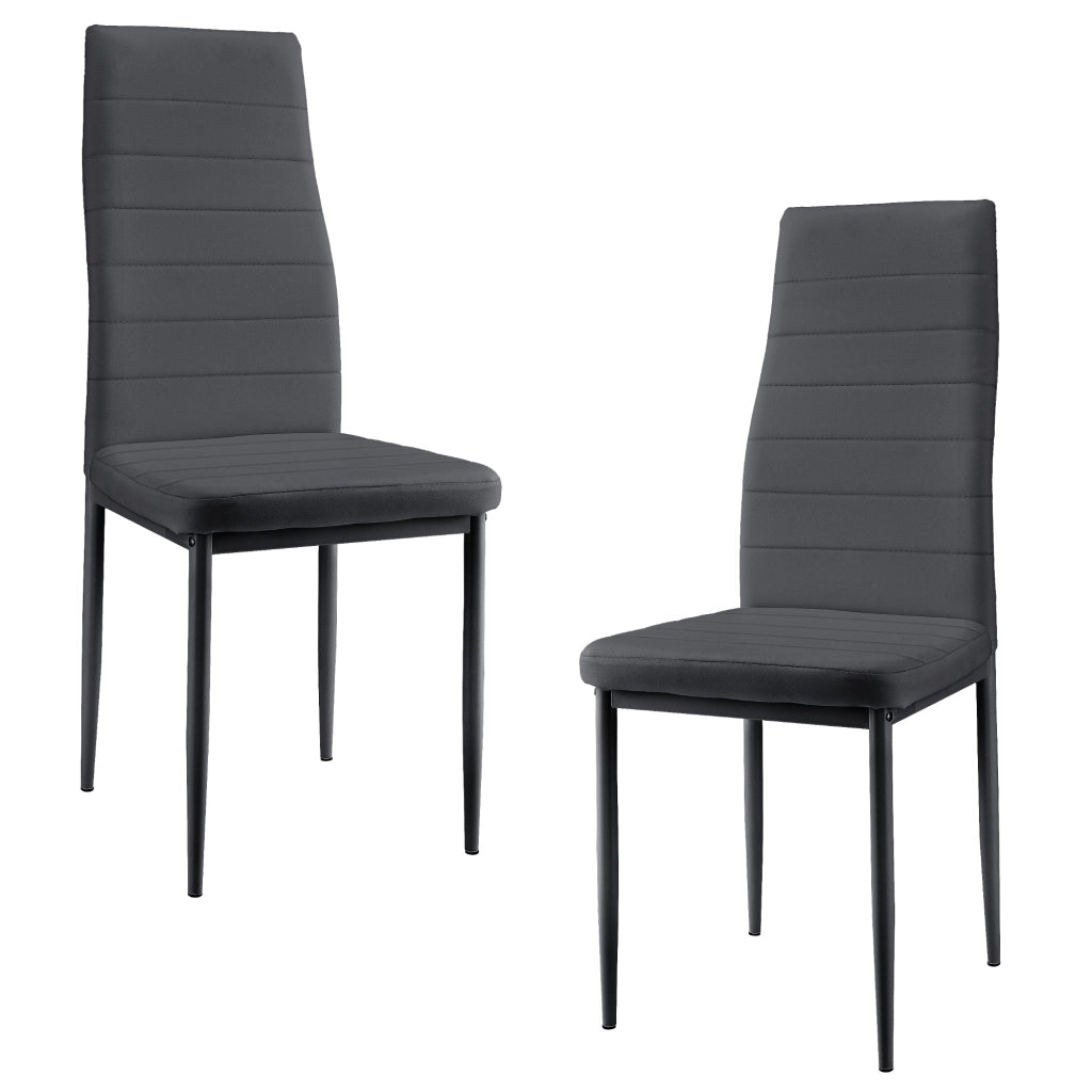 Set di 2 sedie da pranzo impilabili seduta sintetica 96 cm grigio scuro 03_0005743