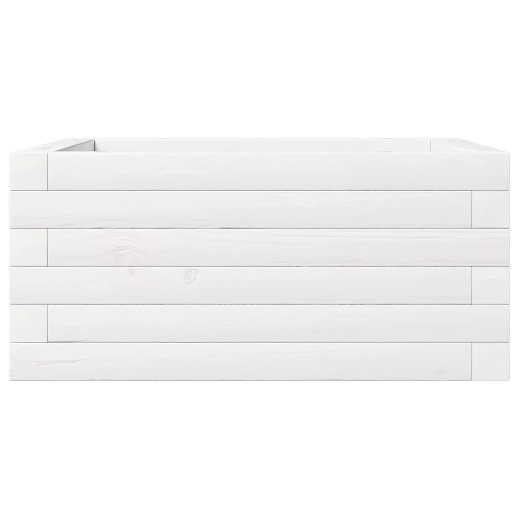 Fioriera rialzata per piante fiori terrazza giardino 50 x 50 x 23 cm legno di pino massiccio bianco 02_0037629