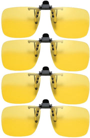 Set di Occhiali da Notte da 4 pezzi - Protezione Polarizzata - Occhiali da Sole Ripiegabili - Miglioramento della Visibilità - Riduzione della Sofferenza da Luci - Materiale in PC Resistente - Occhiali da Guida Automobilistica