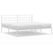Letto matrimoniale | Letto per adulti | Giroletto con Testiera Metallo Bianco 180x200 cm