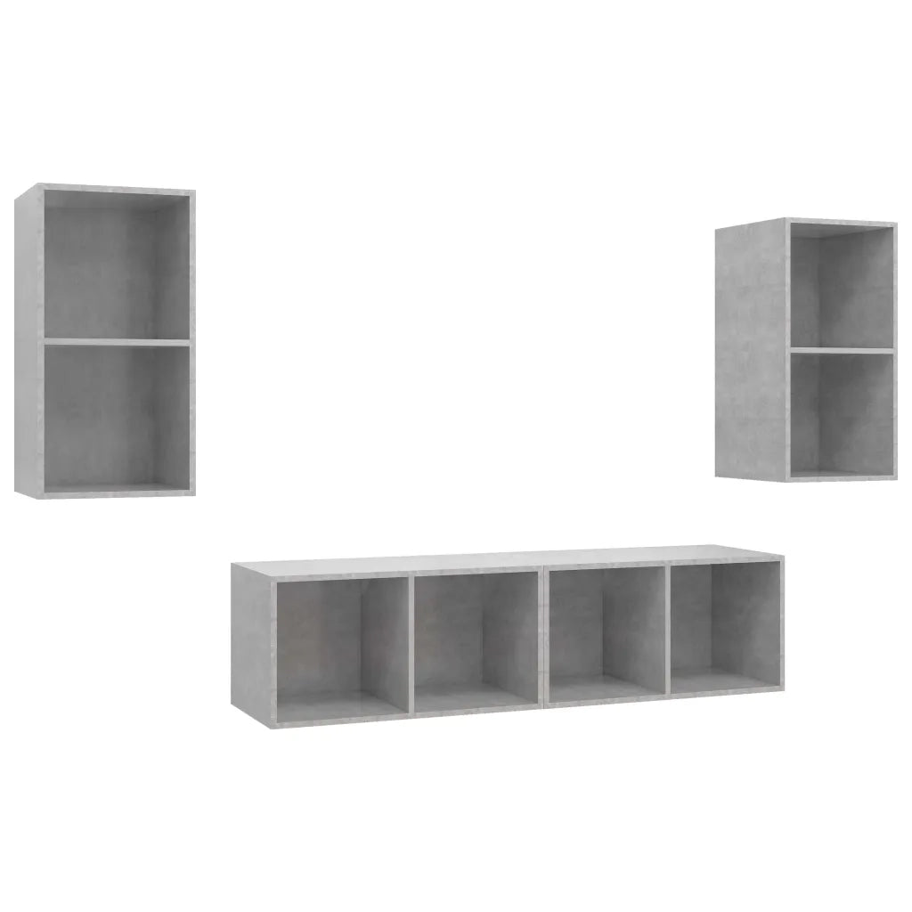 Mobile TV a Parete 4 pz Grigio Cemento in Truciolato cod mxl 16084