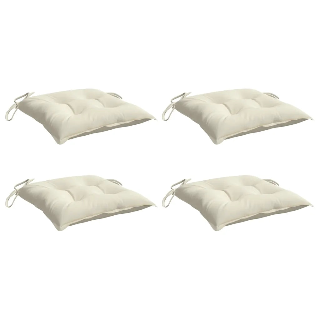 Cuscini per Sedia 4 pz Bianco Crema 50x50x7cm in Tessuto Oxford 361514