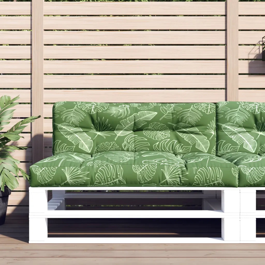 Cuscini per Pallet 2 pz Motivo a Foglie Tessuto 360752