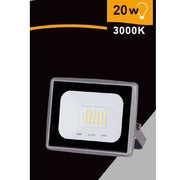 Trade Shop - Faretto Led Faro 20 W 1800 Lm Ip65 Grigio Luce Calda Fredda Naturale Ek02-20w-g - -bianco Caldo      -