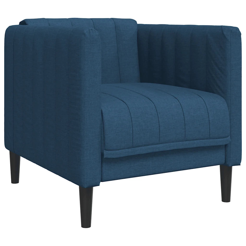 Set di Divani 3 pz Blu in Tessuto