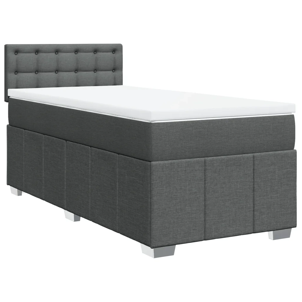 vidaXL Giroletto a Molle con Materasso Grigio Scuro 100x200 cm Tessuto