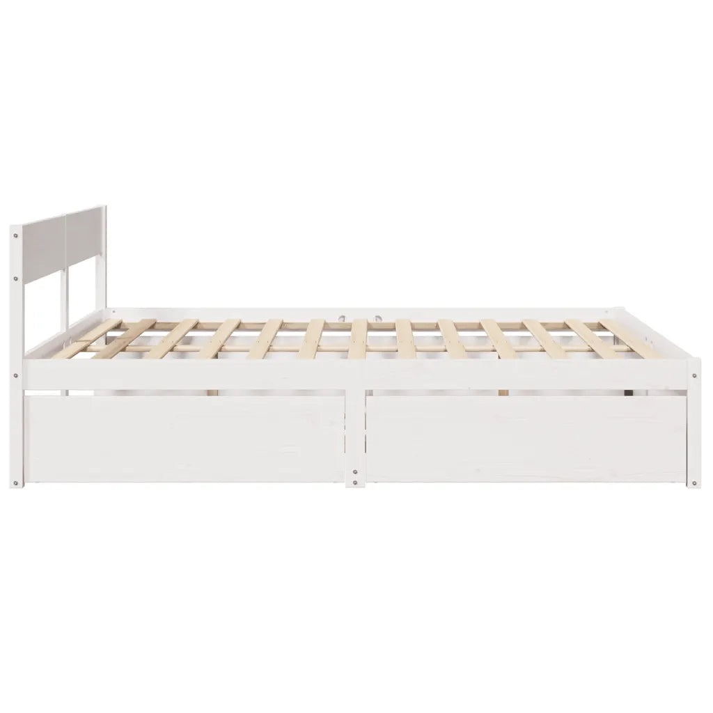 Giroletto senza Materasso Bianco 200x200 cm Legno Massello Pino 3282337