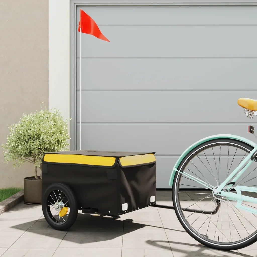 Rimorchio da Bici Nero e Giallo 30 kg in Ferro CFW8919514