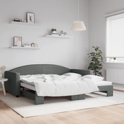 Divano Letto con Letto Estraibile-Sofa Letto-Daybed Grigio Scuro 100x200 Tessuto 455201