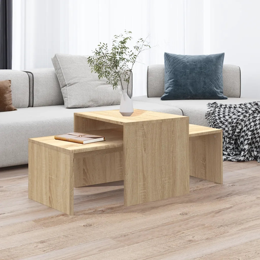 Set Tavolini salotto | Tavolino da caff¨¨ | Tavolino da Soggiorno Rovere Sonoma 100x48x40 cm Multistrato