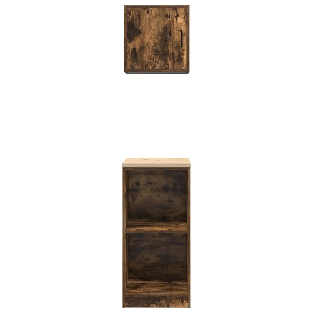 Armadi da Garage 2 pz Rovere Fumo in Legno Multistrato CFW6614996