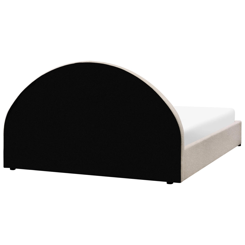 Letto contenitore Bianco Sporco Boucle Poliestere Tessuto UE Doppio Dimensioni 180 x 200 cm Design moderno minimalista