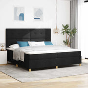 Letto a Sorgente LED con materasso Nero 200 x 200 cm Tessuto 3343126