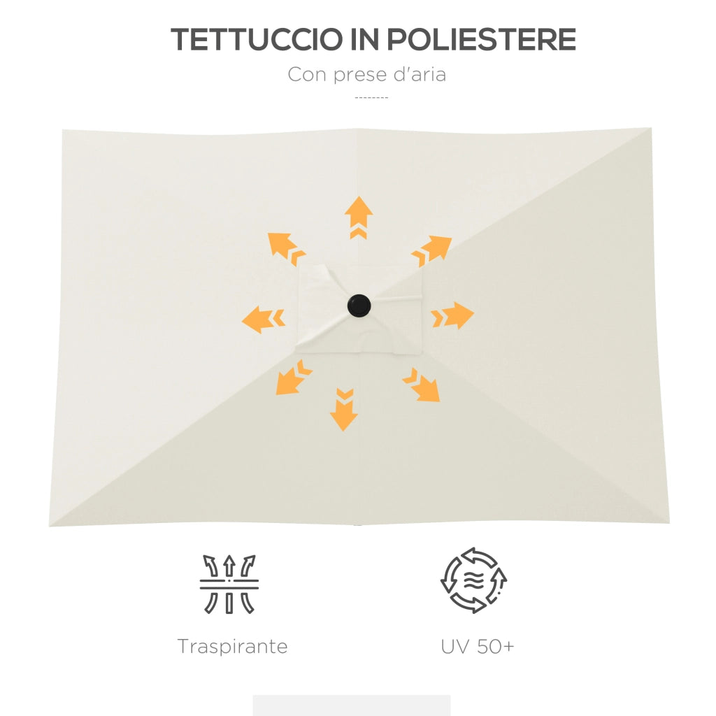 Ombrellone Rettangolare da Giardino ¨C Zephmum ¨C Beige 2x3 m