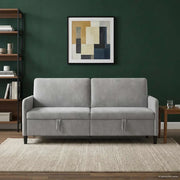 Divano con Storage Grigio Chiaro 192 x 78 x 87 cm Poliestere 42036989
