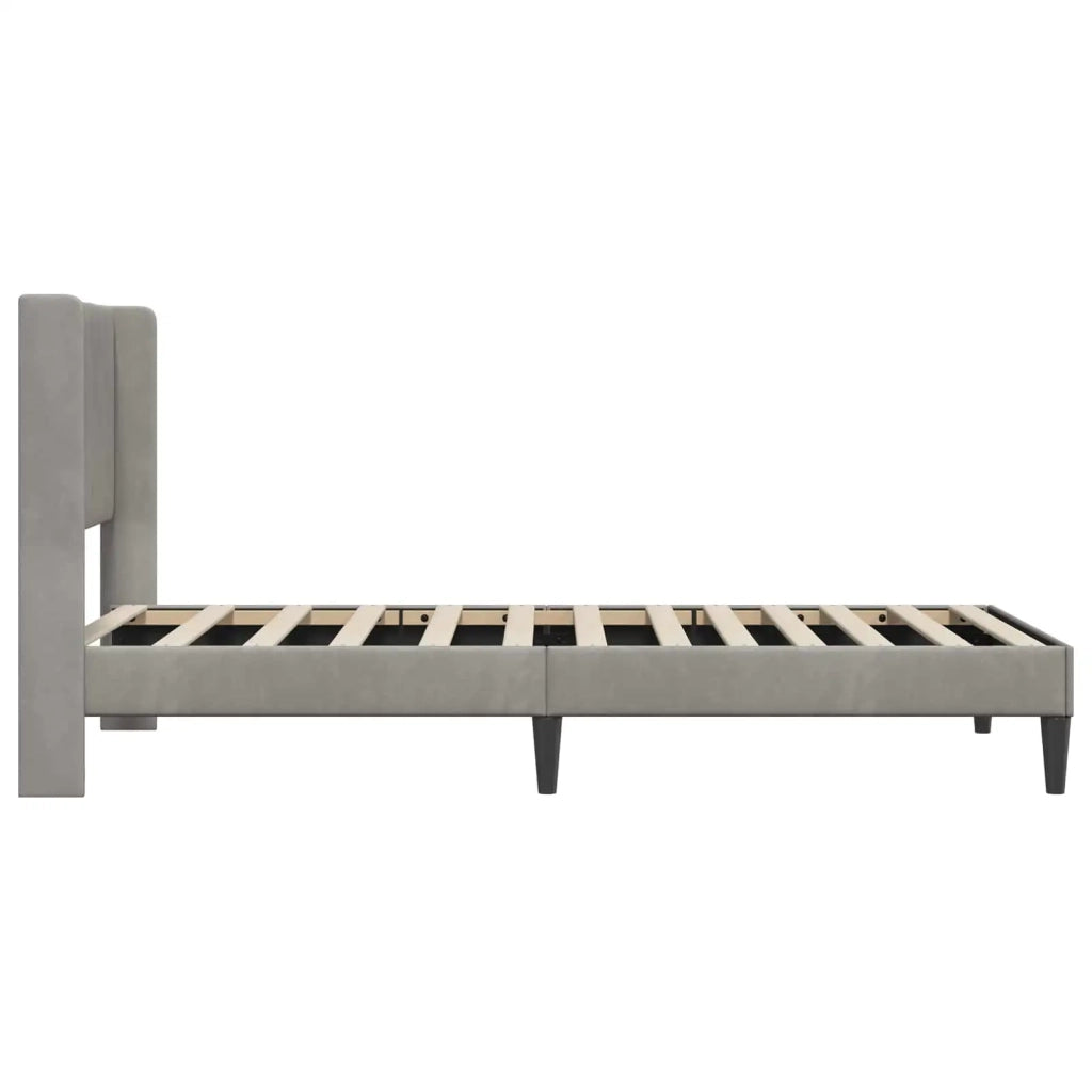 Struttura del letto-Giroletto Grigio Chiaro 100 x 200 cm Velluto 733059