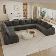 Divano in ciniglia 411 cm, grigio scuro, senza montaggio
