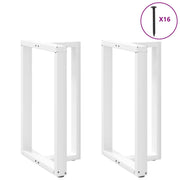 Gambe per tavolo da bar a forma di T 2 pz bianche 60x35x(90-91) cm in acciaio