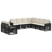 Set Divano da Giardino 9 pcs Nero e Bianco Crema polyrattan 3435163