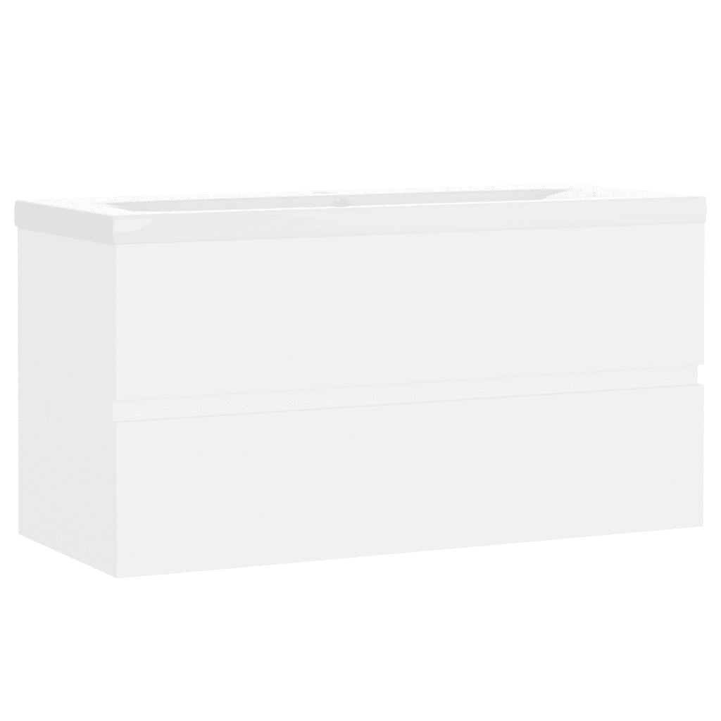 Mobile con Lavabo Integrato Bianco in Legno Multistrato 3071558