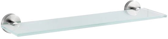 Placca di vetro satinato di alta qualità - adatta per bagno o soggiorno - 1 pezzo - finitura lucida in acciaio inox