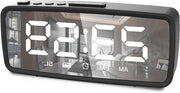 Radio sveglia con ricezione FM, 15 livelli di volume, sveglia per anziani e persone con difficoltà di sonno, 2 toni di allarme, alimentazione a batterie e cavo, colore nero - Ideale per uso domestico
