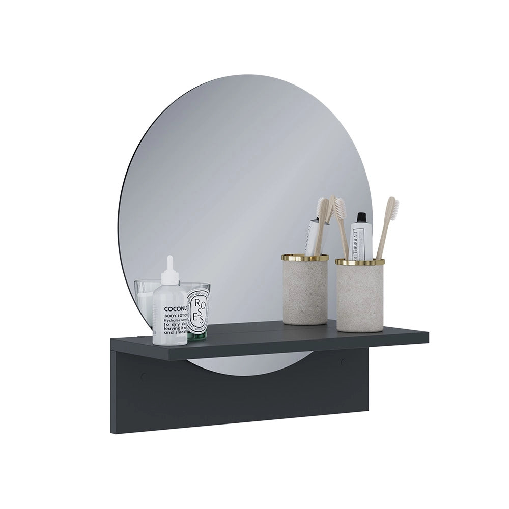 Vicco Specchio bagno Nero 40 x 47.5 cm con ripiano