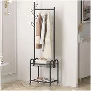Appendiabiti da Terra, espositori per Abiti da Terra, Appendiabiti, Appendiabiti su Ruote per Abiti, Scarpe e Cappelli, Ingresso Camera da letto/nero/50 * 33 * 176 cm