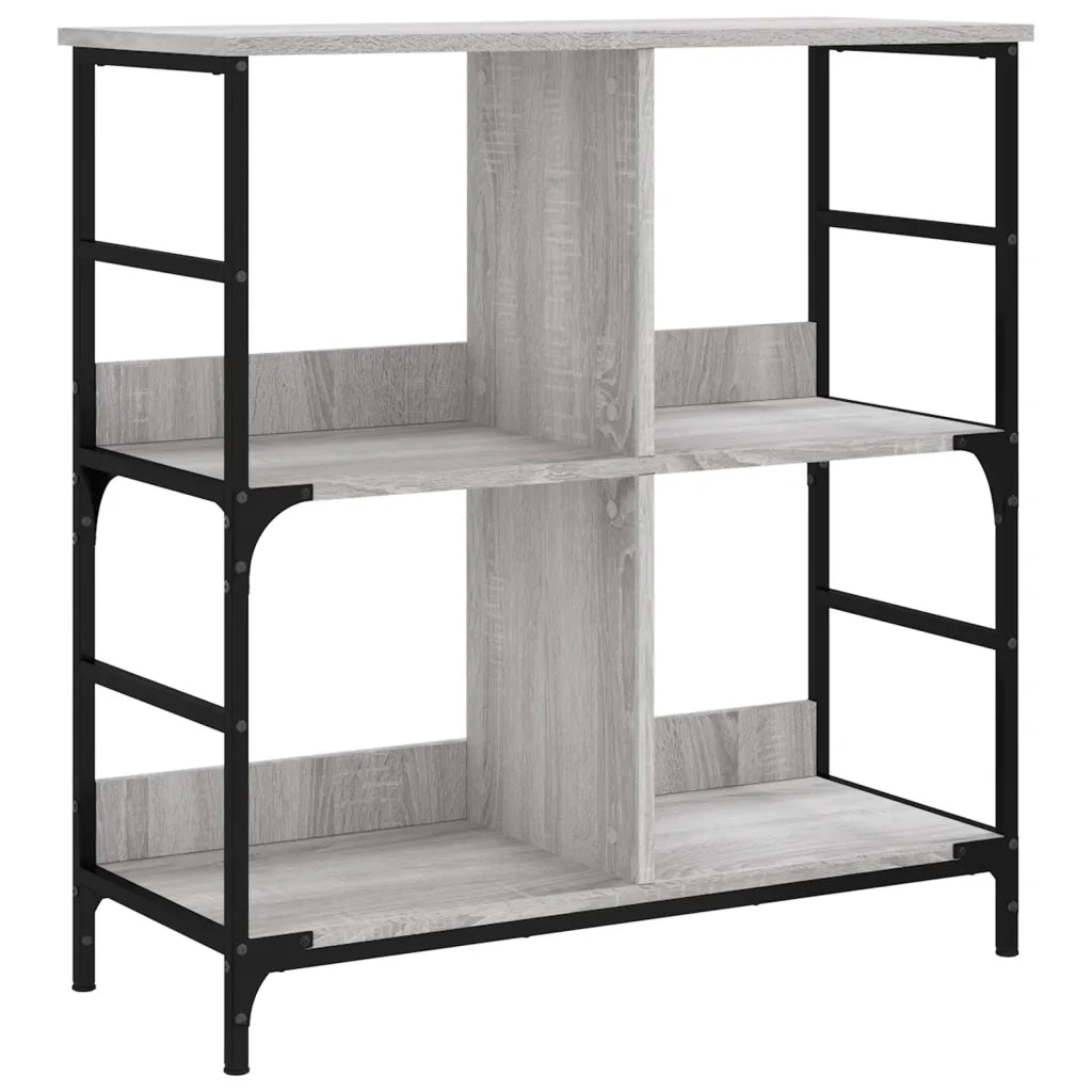 Libreria-Scaffale per Libri-Mobile di Stoccaggio Grigio Sonoma 78,5x33x82 cm in Legno Multistrato