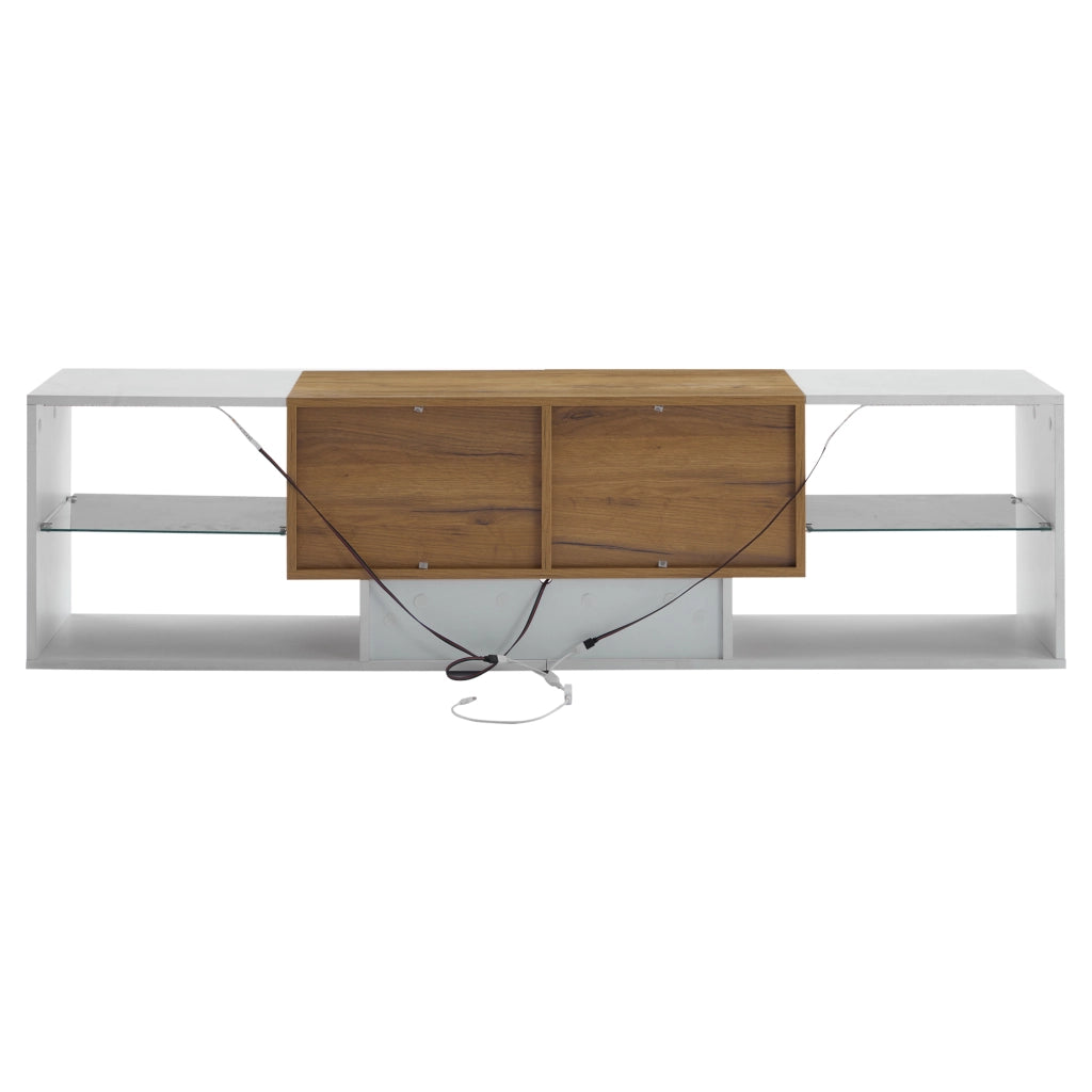 Mobile TV con Cassetti e Vetro ¨C MINIMAL ¨C Bianco, 3 Ripiani, Soggiorno