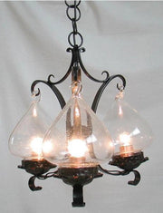 LAMPADARIO GANCIO A 3 LUCI IN FERRO BATTUTO LAMPADE LAMPIONE APPLIQUE LANTERNA
