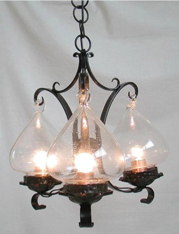 LAMPADARIO GANCIO A 3 LUCI IN FERRO BATTUTO LAMPADE LAMPIONE APPLIQUE LANTERNA